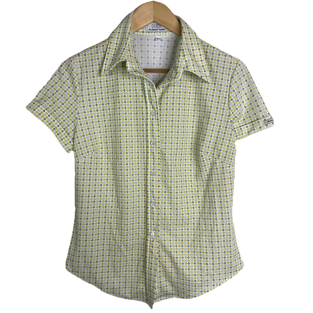 Guess Top Womens Large Stretch Retro Vintage Y2K Shirt Made In USA